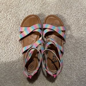 Art Class Kids Multicolored Pastel Sandals with Bling - Size 4
